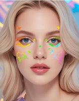 Neon Pastel Face & Eye Makeup Stickers