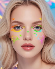 Neon Pastel Face & Eye Makeup Stickers