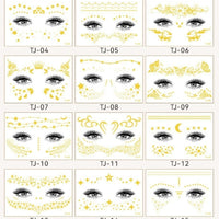 Gold Lace Festival Face & Eye Makeup Stickers