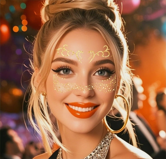 Gold Lace Festival Face & Eye Makeup Stickers