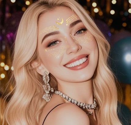 Gold Lace Festival Face & Eye Makeup Stickers