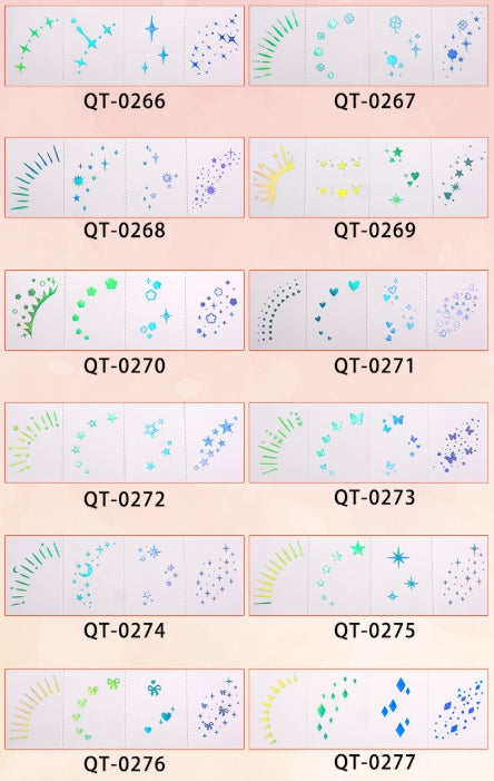 Rainbow Star Face & Eye Makeup Stickers