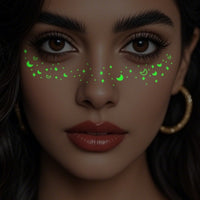 Neon Green Glow Face & Eye Makeup Stickers