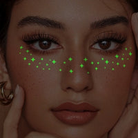 Neon Green Glow Face & Eye Makeup Stickers