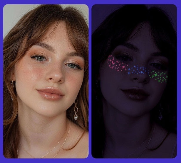 Neon Green Glow Face & Eye Makeup Stickers