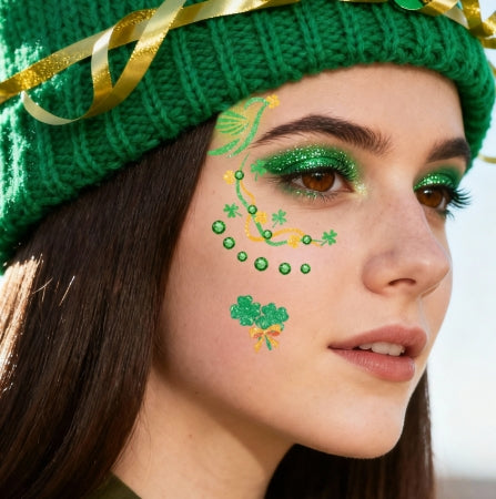 St. Patrick's Day Shamrock Face Makeup Stickers