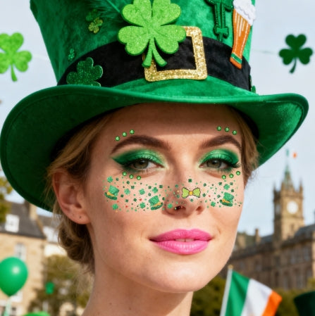 St. Patrick's Day Shamrock Face Makeup Stickers