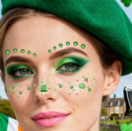 St. Patrick's Day Shamrock Face Makeup Stickers