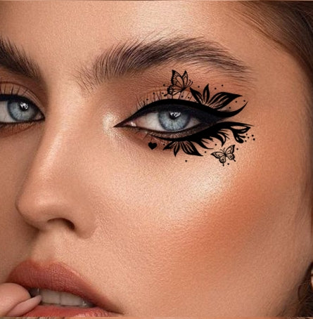 Black Gothic Lace Eye Makeup Stickers