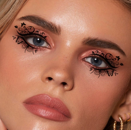 Black Gothic Lace Eye Makeup Stickers