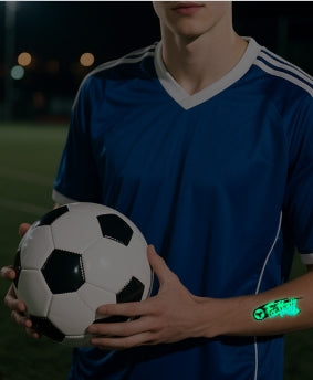 Glow-in-the-Dark Soccer Fan Temporary Tattoo Stickers