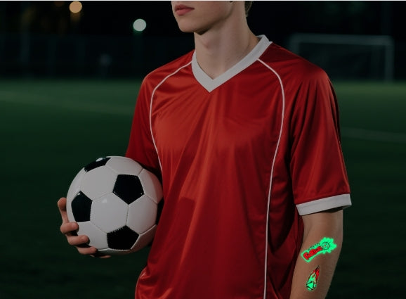 Glow-in-the-Dark Soccer Fan Temporary Tattoo Stickers