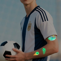 Glow-in-the-Dark Soccer Fan Temporary Tattoo Stickers