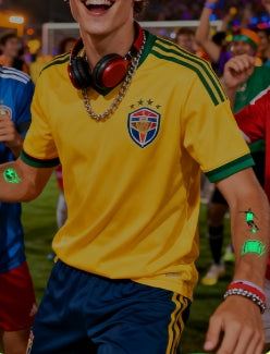 Glow-in-the-Dark Football Fan Temporary Tattoo Stickers