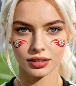 Football Fan Face & Body Tattoo Stickers