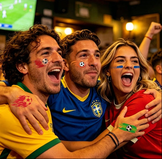 Football Fan Face & Body Tattoo Stickers