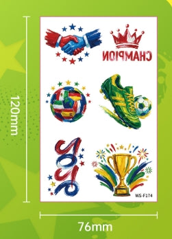 Soccer Fan Temporary Tattoo Stickers