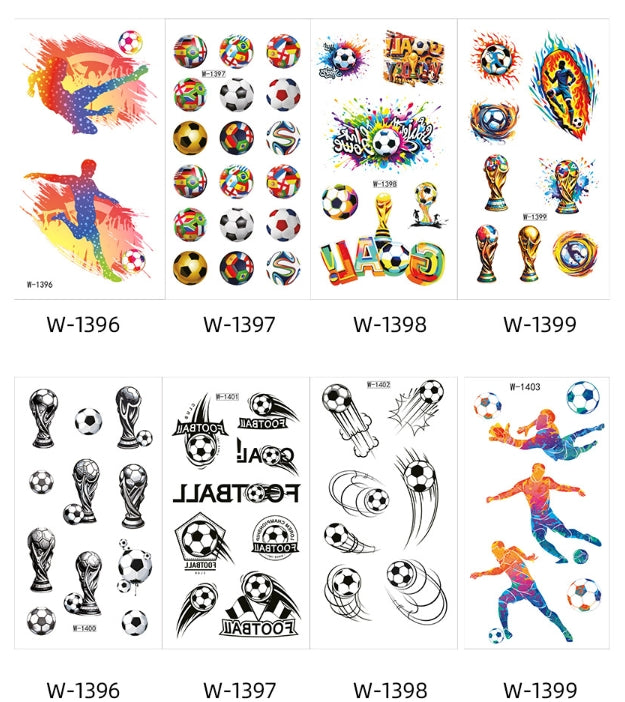 Soccer Fan Face & Body Tattoo Stickers