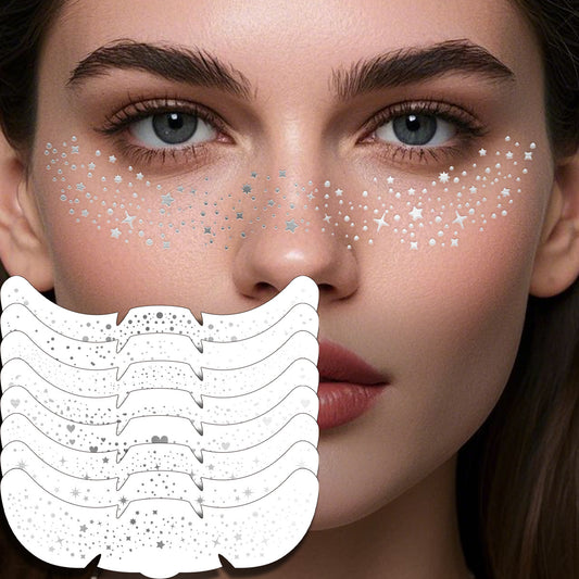 Silver Star Faux Freckle Face Makeup Stickers