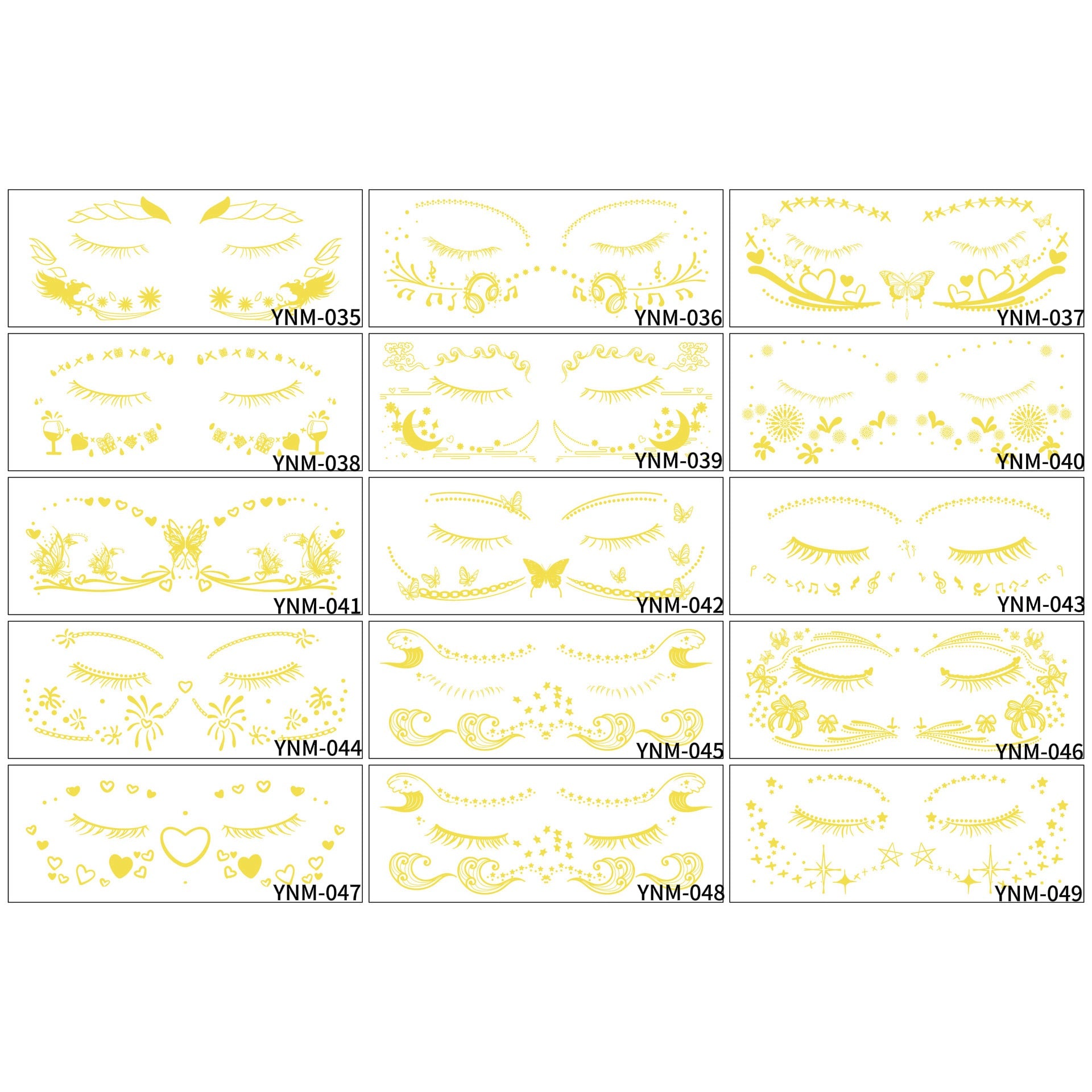 Gold Butterfly Eye Chain Makeup Stickers