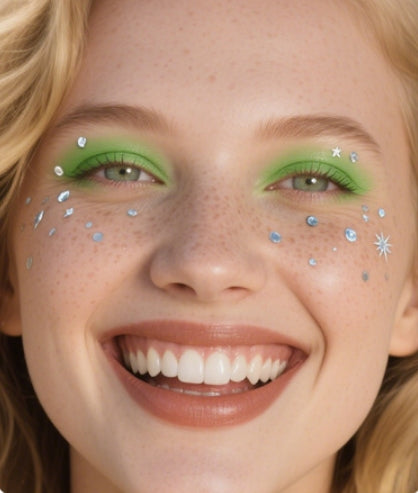 Silver Star Faux Freckle Face Makeup Stickers