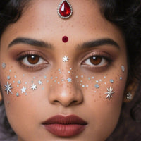 Silver Star Faux Freckle Face Makeup Stickers