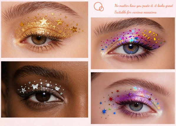 Rainbow Glitter Eye Makeup Stickers