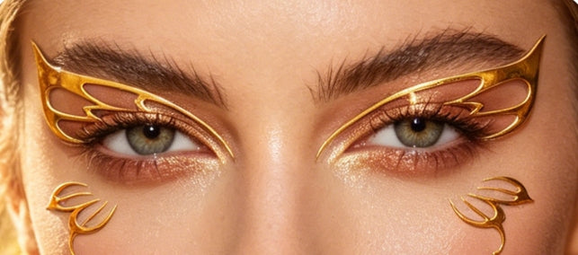 Gold Metallic Eyeliner Makeup Stickers