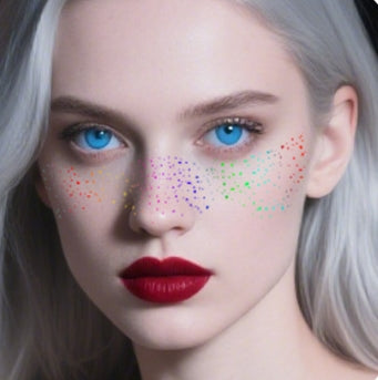 Colorful Sparkle Faux Freckle Face Makeup Stickers
