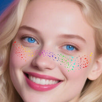 Colorful Sparkle Faux Freckle Face Makeup Stickers