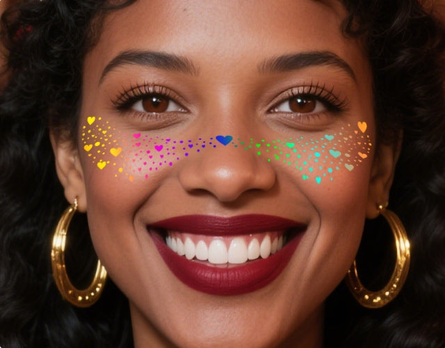 Colorful Sparkle Faux Freckle Face Makeup Stickers