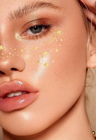 Gold Sparkle Faux Freckle Face Makeup Stickers
