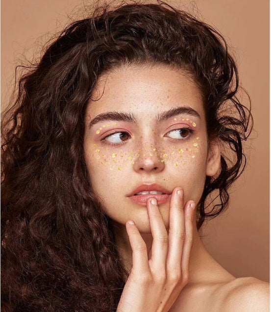 Gold Sparkle Faux Freckle Face Makeup Stickers