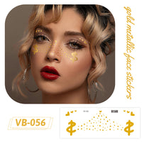 Gold Metallic Face Makeup Stickers