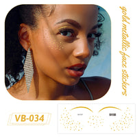 Gold Metallic Face Makeup Stickers