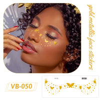 Gold Metallic Face Makeup Stickers