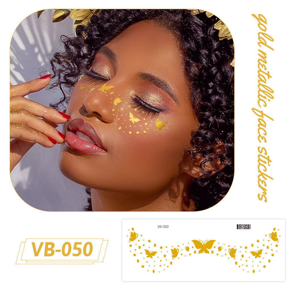 Gold Metallic Face Makeup Stickers