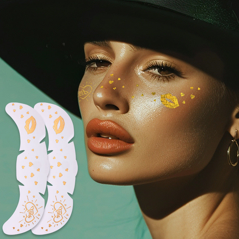 Gold Celestial Lip Face Makeup Stickers