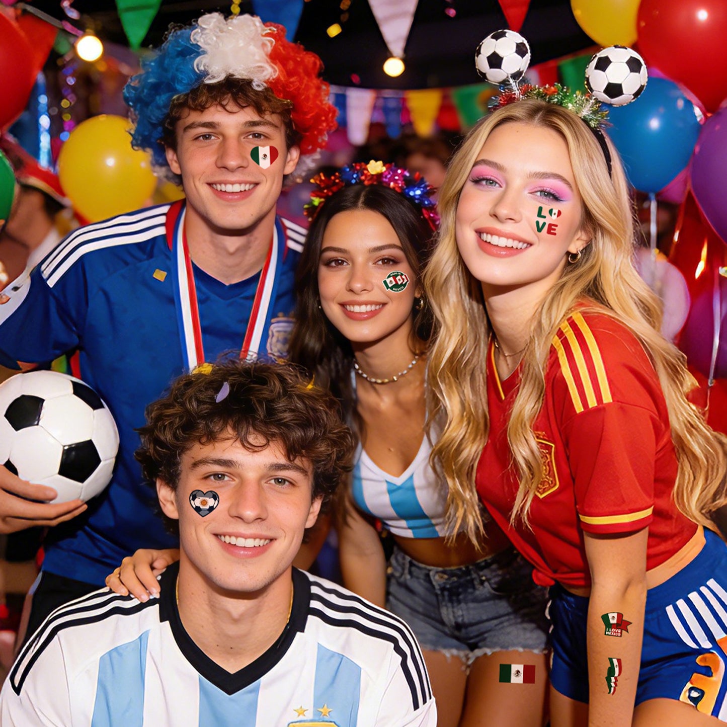 World Cup Soccer Fan Face & Body Tattoo Stickers