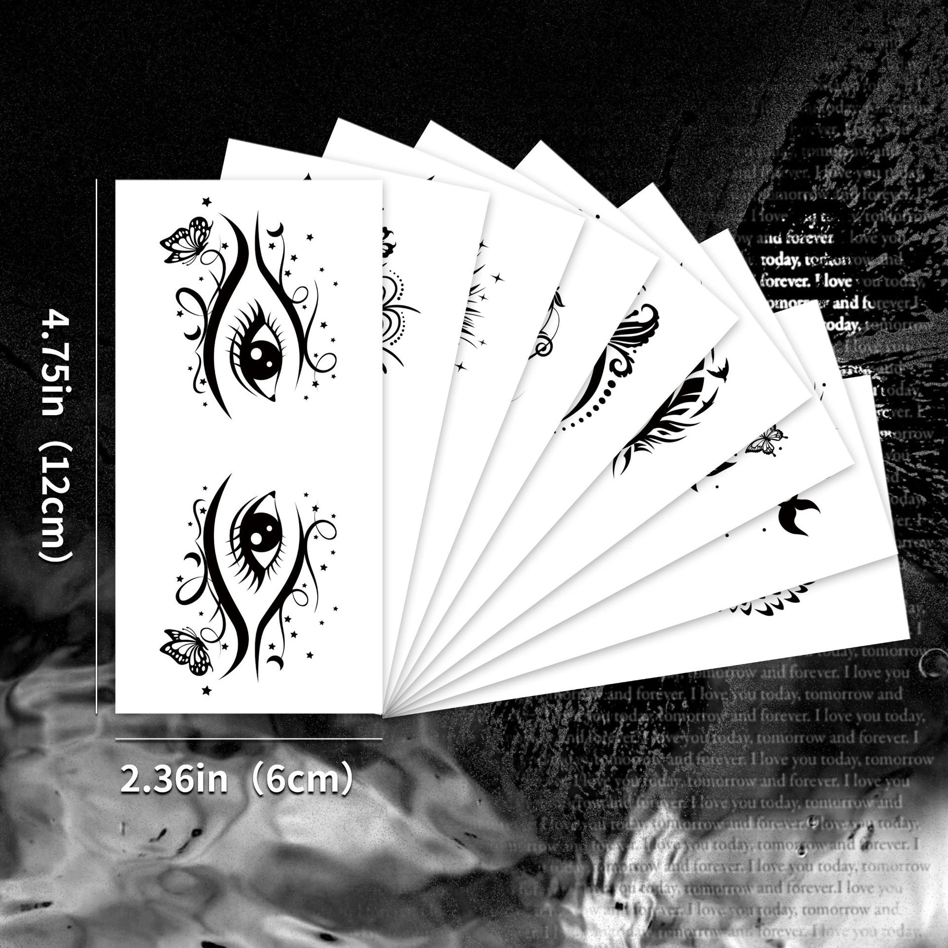 Black Gothic Lace Eye Makeup Stickers