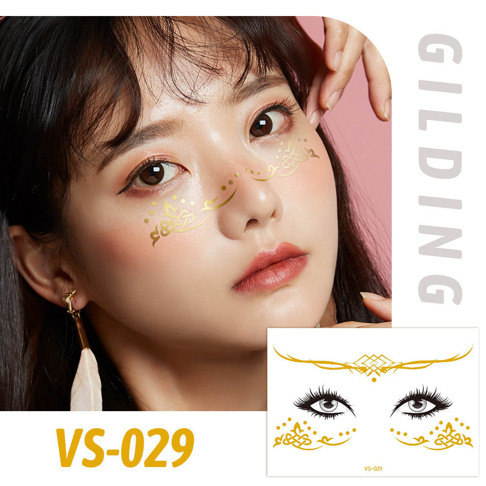 Gold Metallic Star Face&Eye Makeup Stickers