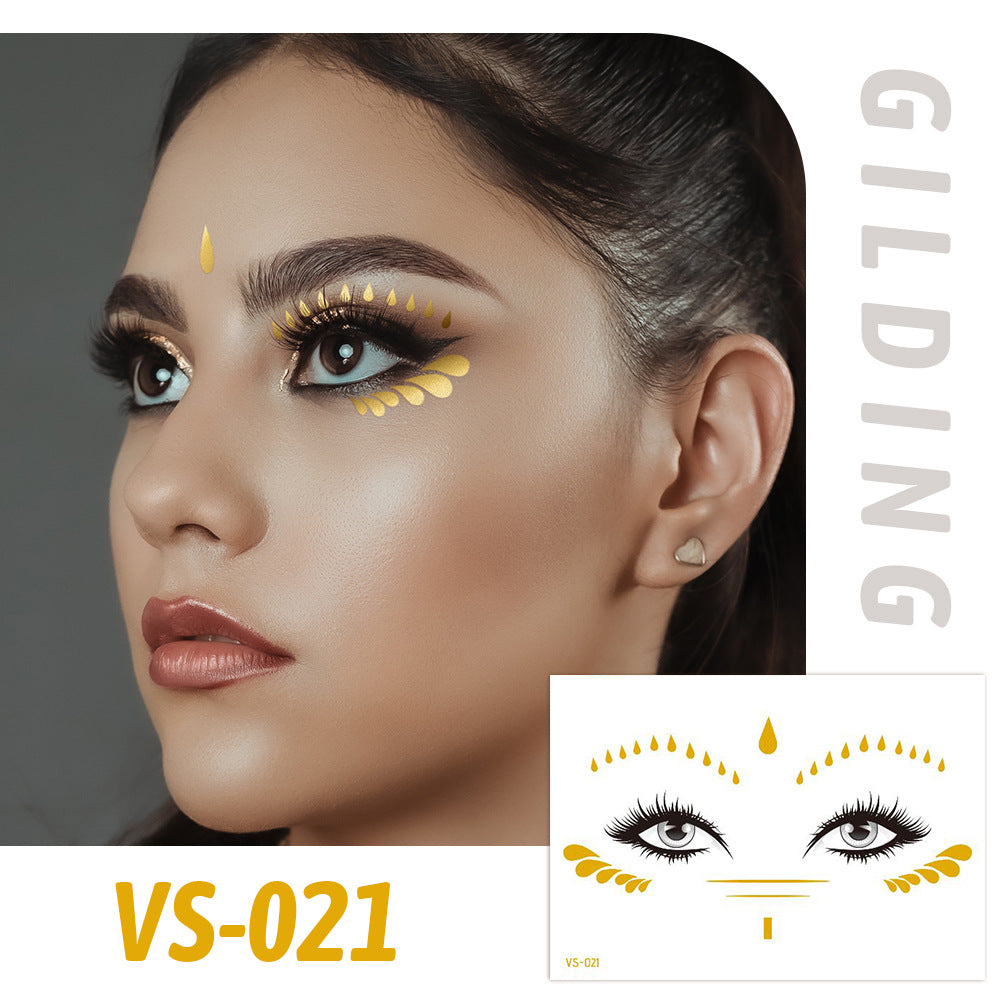 Gold Metallic Star Face&Eye Makeup Stickers