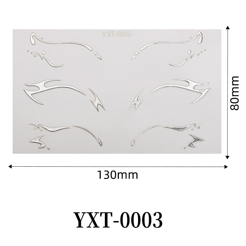 Gold Metallic Eyeliner Makeup Stickers