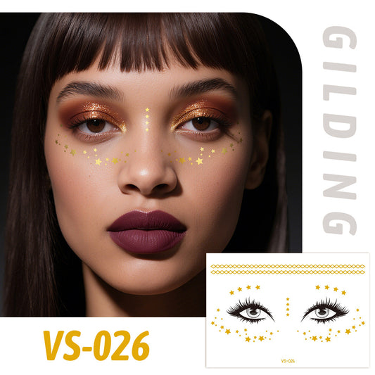 Gold Metallic Star Face&Eye Makeup Stickers