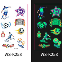 Glow-in-the-Dark Football Fan Temporary Tattoo Stickers