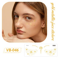 Gold Metallic Face Makeup Stickers