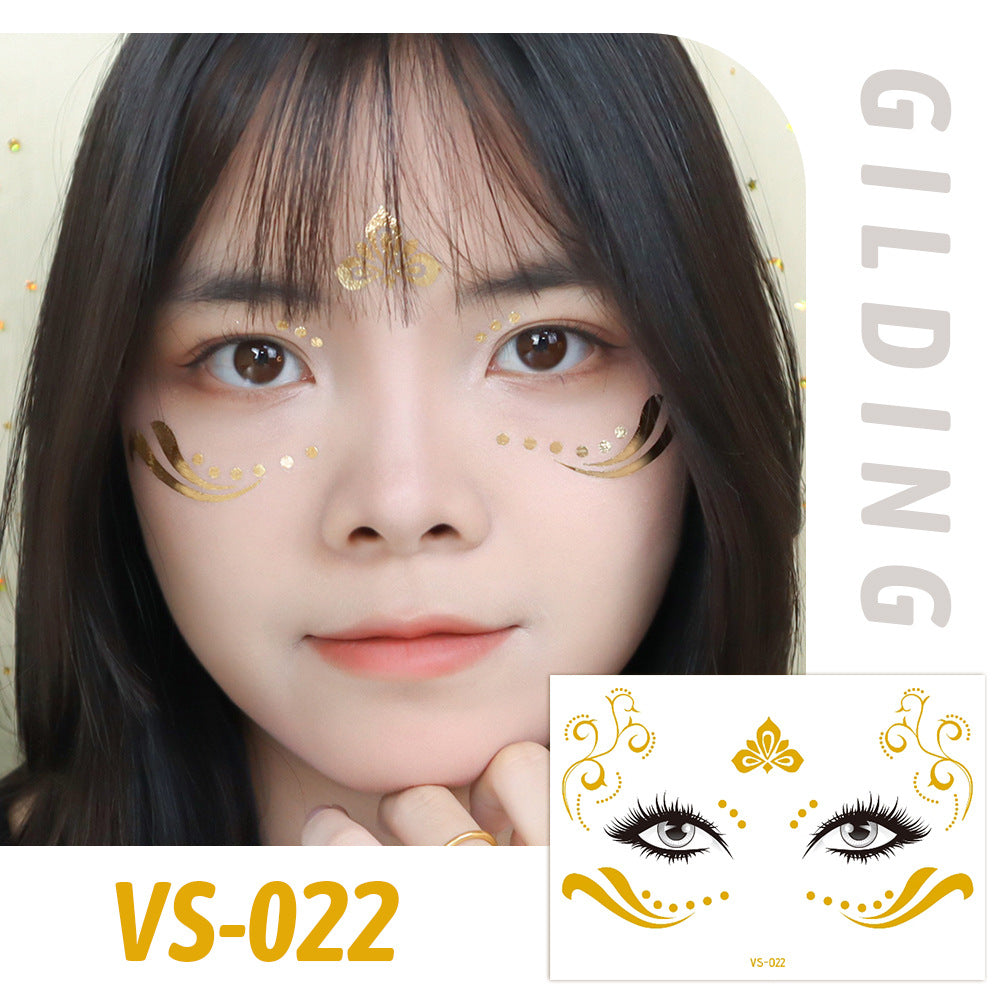Gold Metallic Star Face&Eye Makeup Stickers