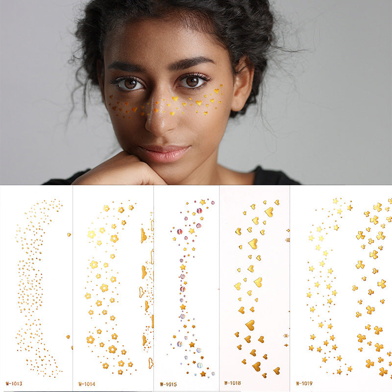 Metallic Star & Moon Face Makeup Stickers