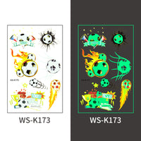 Glow-in-the-Dark Soccer Fan Temporary Tattoo Stickers