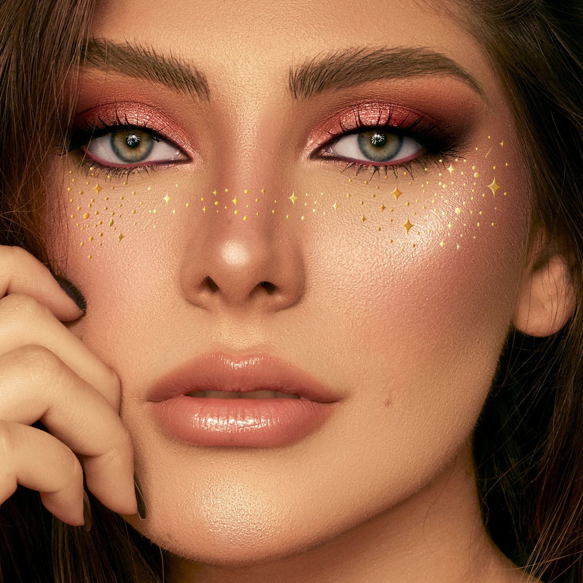 Gold Star Face & Eye Makeup Stickers